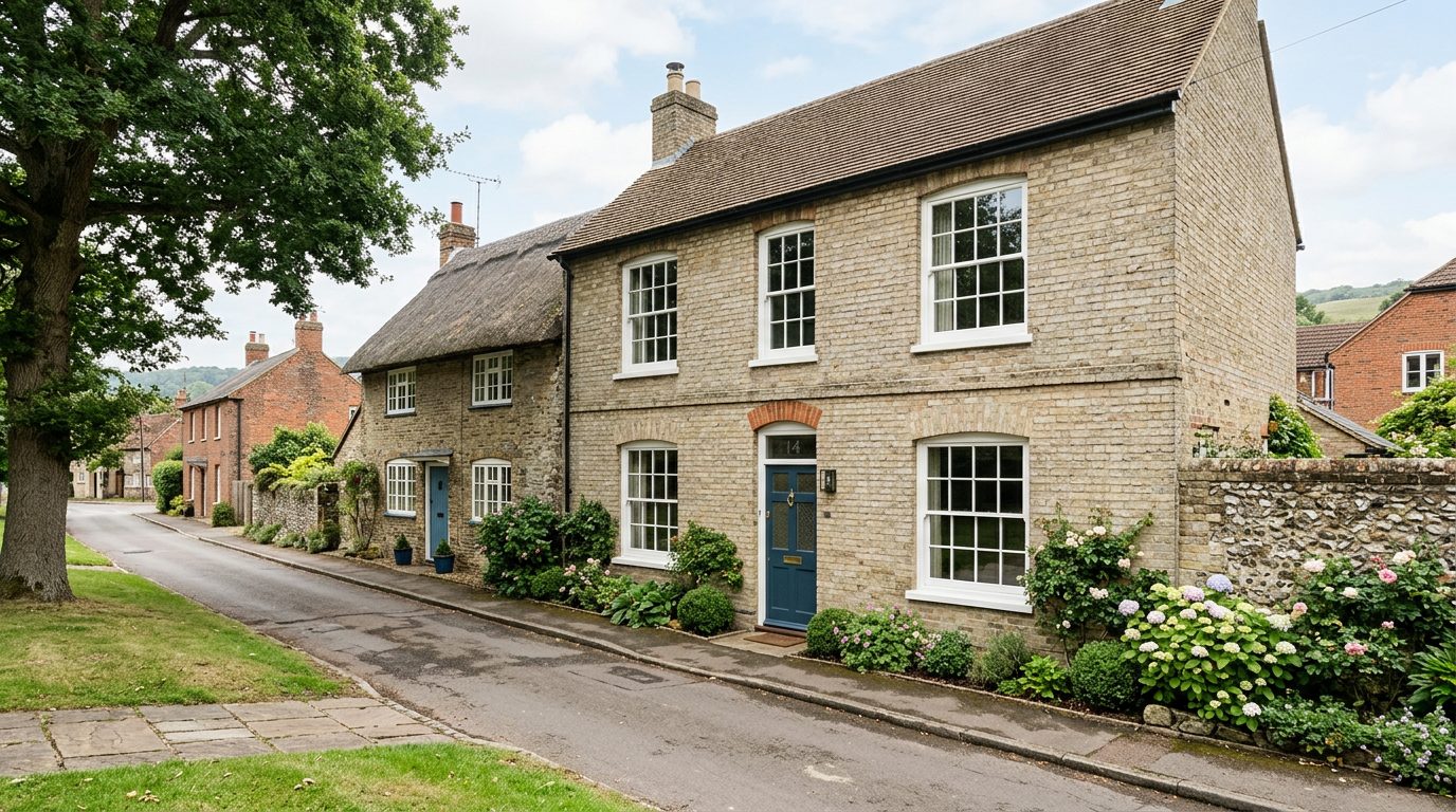 Residential Dunstable street in Bedfordshire showing local vernacular windows and doors — the character of homes South East Windows & Doors installs across LU5, LU6