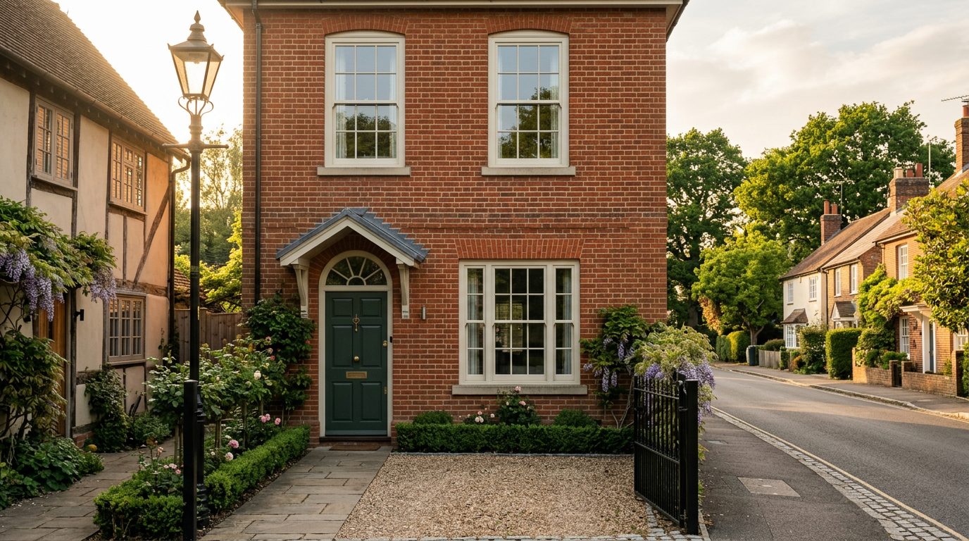 Residential Harpenden street in Hertfordshire showing local vernacular windows and doors — the character of homes South East Windows & Doors installs across AL5