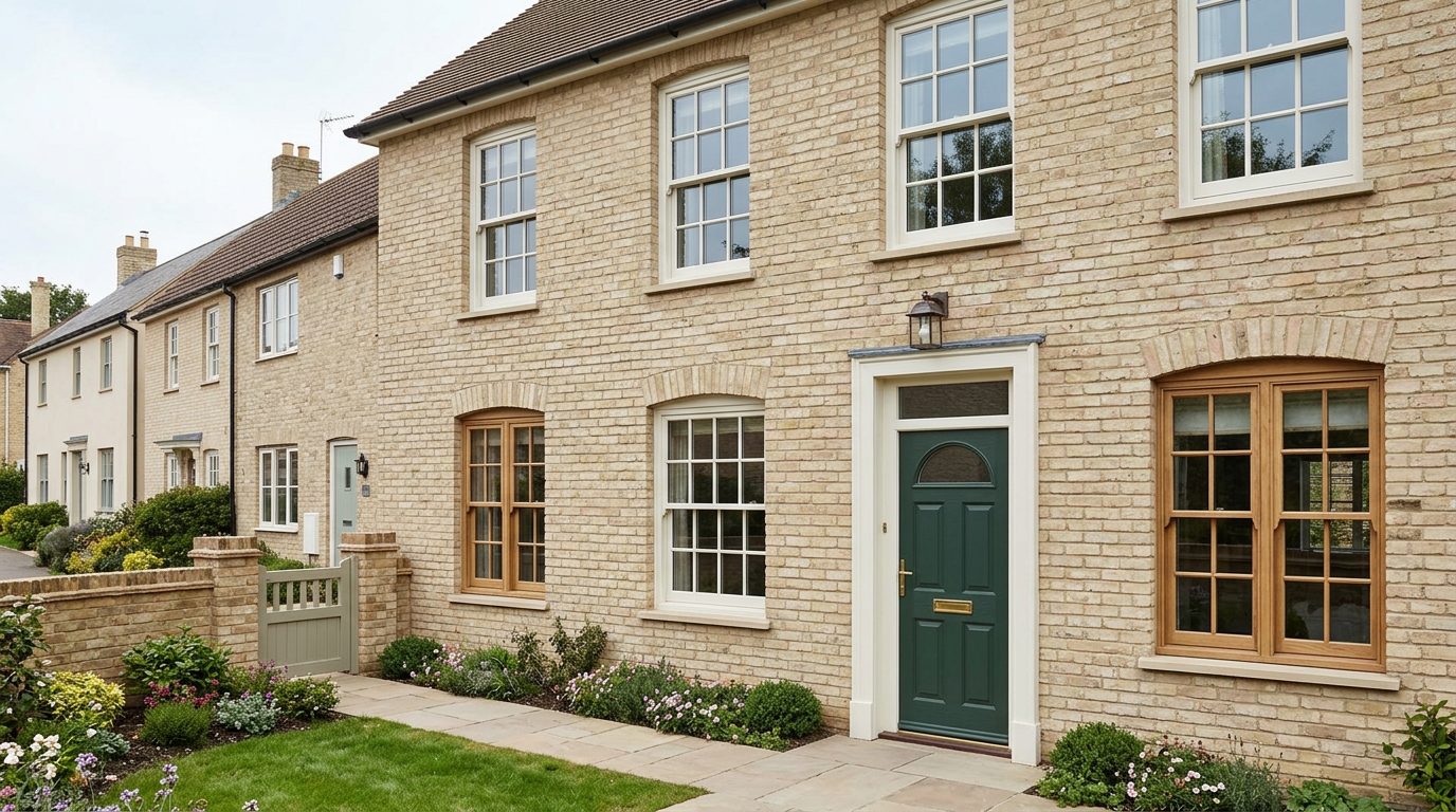 Residential Houghton Regis street in Bedfordshire showing local vernacular windows and doors — the character of homes South East Windows & Doors installs across LU5