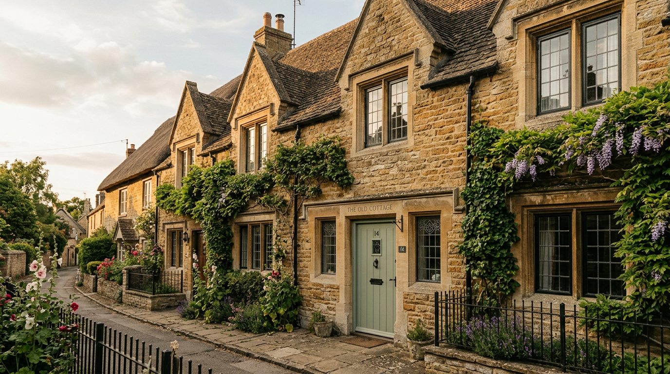 Residential Burton Latimer street in Northamptonshire showing local vernacular windows and doors — the character of homes South East Windows & Doors installs across NN15