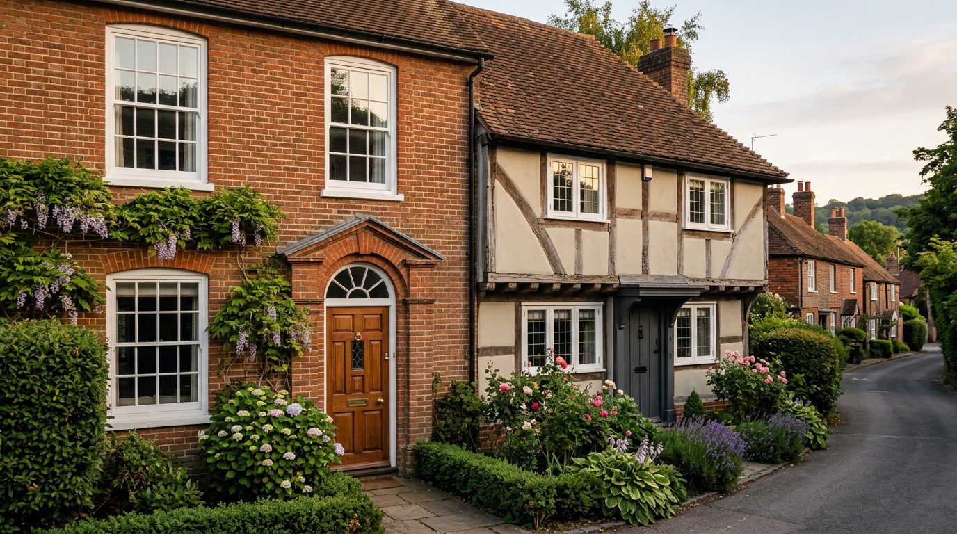 Residential Rickmansworth street in Hertfordshire showing local vernacular windows and doors — the character of homes South East Windows & Doors installs across WD3