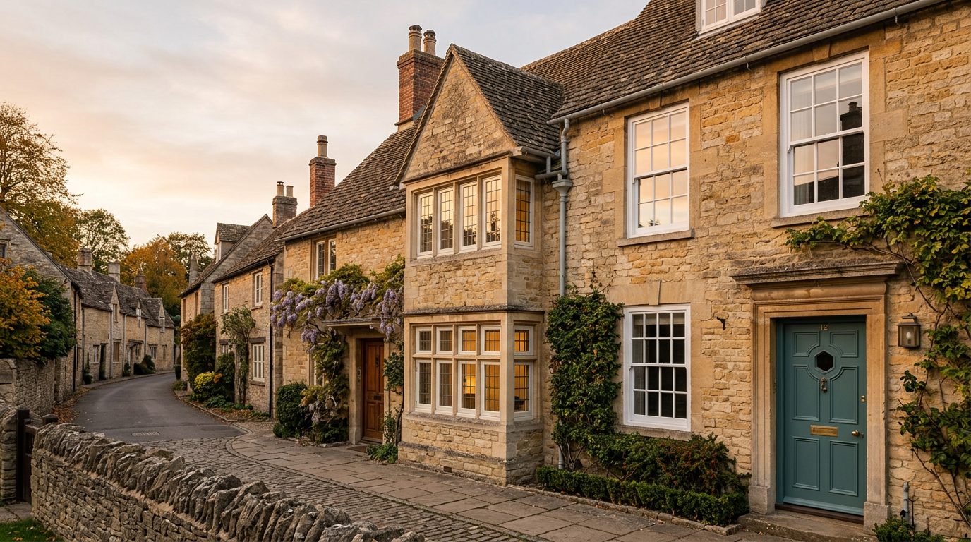 Residential Abingdon street in Oxfordshire showing local vernacular windows and doors — the character of homes South East Windows & Doors installs across OX13 – OX14