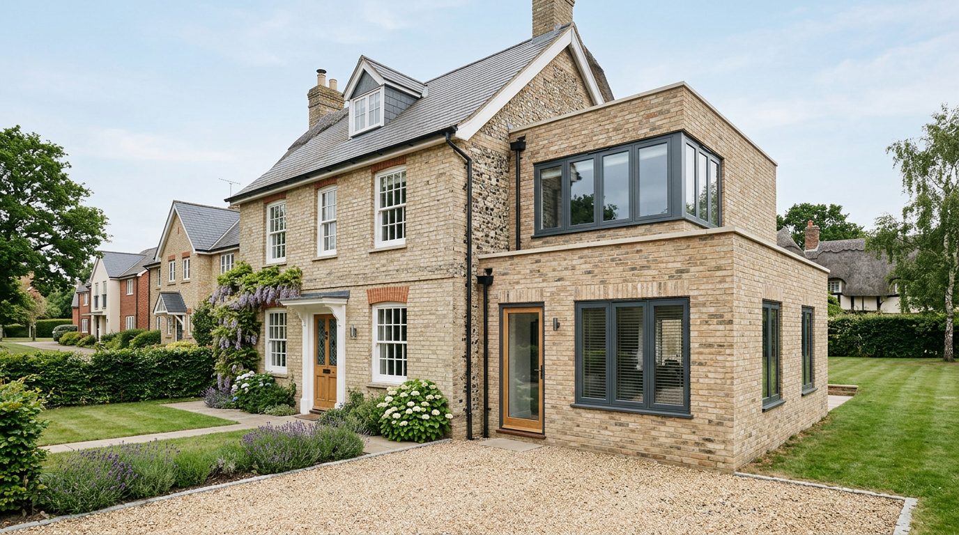 Residential Luton street in Bedfordshire showing local vernacular windows and doors — the character of homes South East Windows & Doors installs across LU1 – LU4