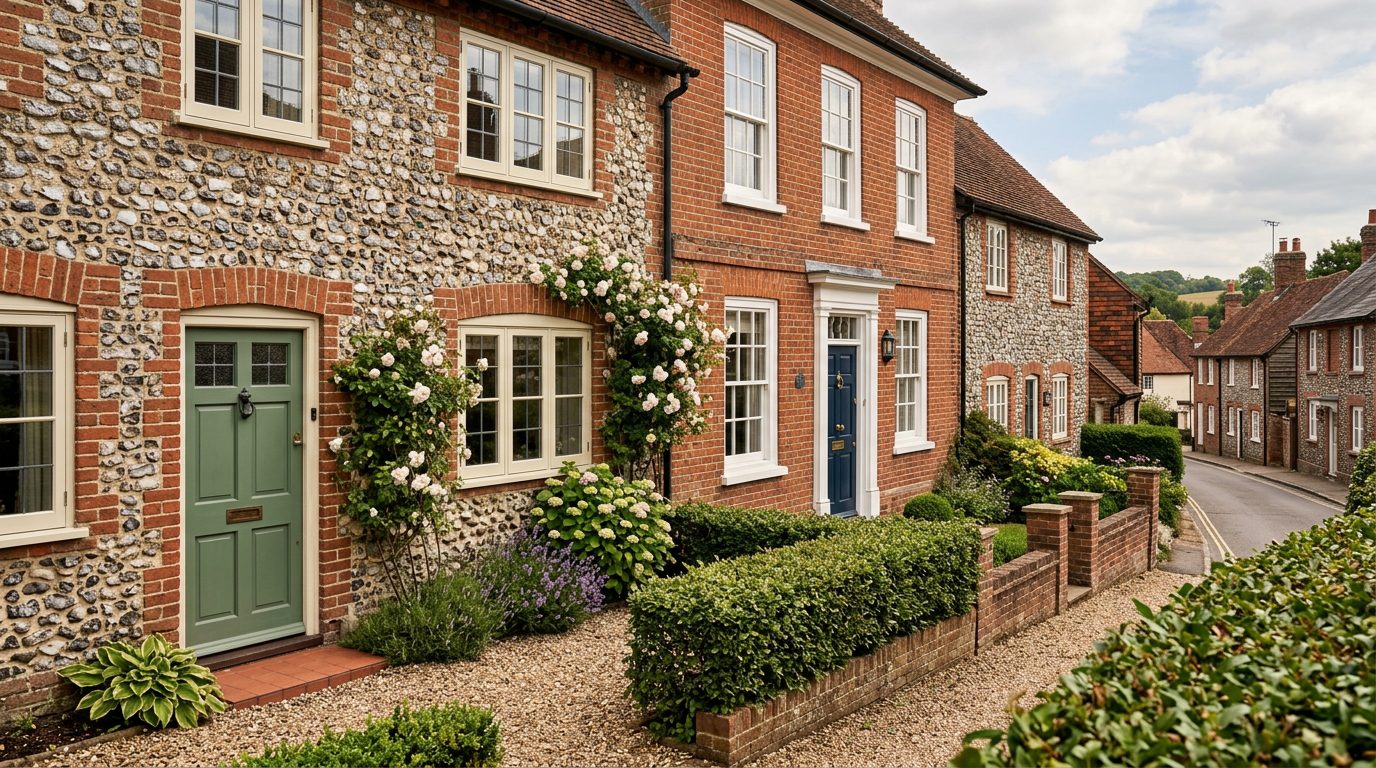 Residential Chesham street in Buckinghamshire showing local vernacular windows and doors — the character of homes South East Windows & Doors installs across HP5