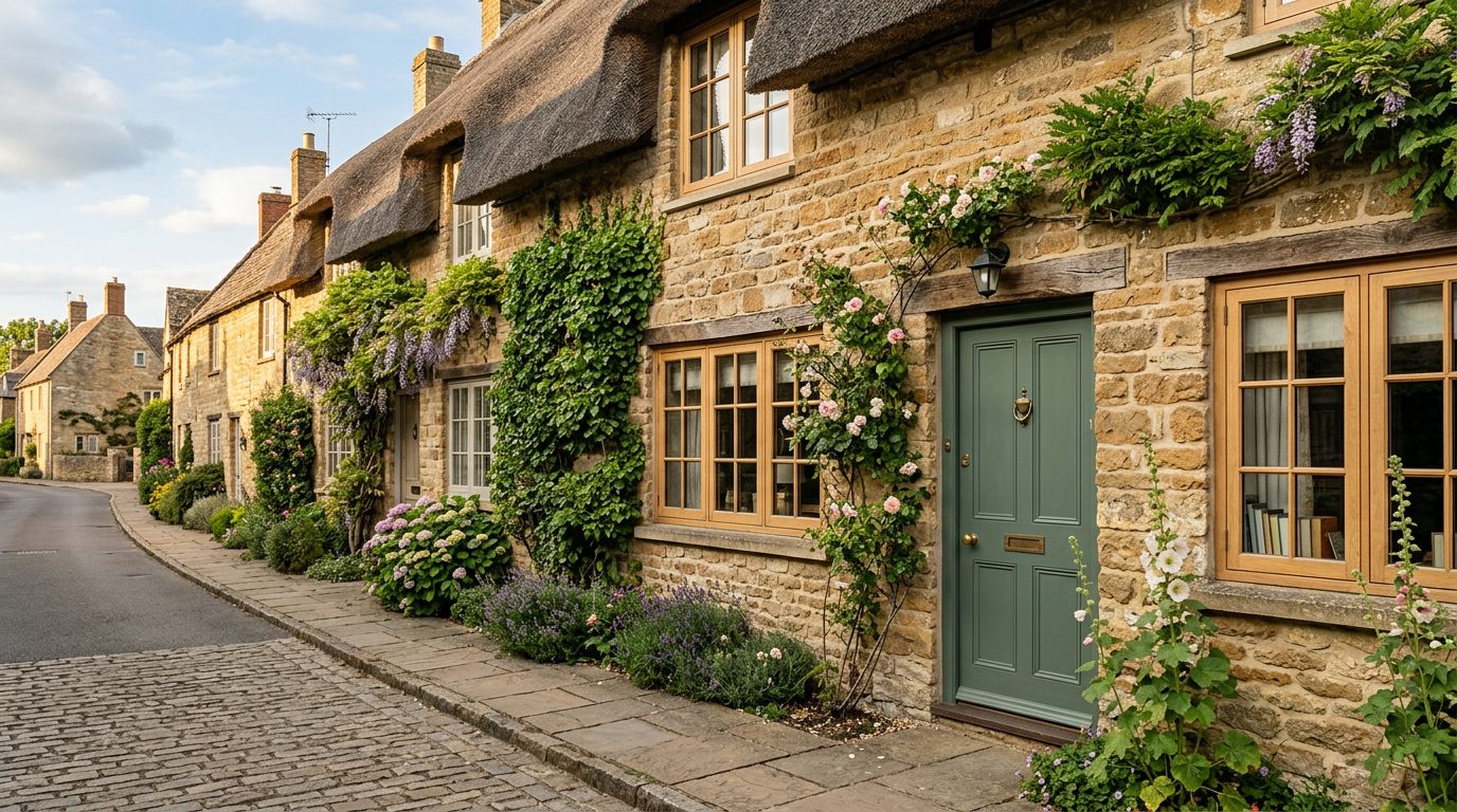 Residential Higham Ferrers street in Northamptonshire showing local vernacular windows and doors — the character of homes South East Windows & Doors installs across NN10