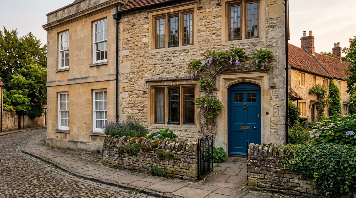 Residential Wallingford street in Oxfordshire showing local vernacular windows and doors — the character of homes South East Windows & Doors installs across OX10