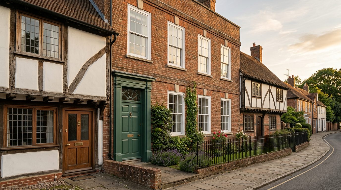 Residential Stevenage street in Hertfordshire showing local vernacular windows and doors — the character of homes South East Windows & Doors installs across SG1, SG2