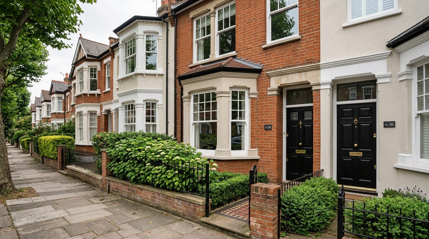 Residential Ealing street in London showing local vernacular windows and doors — the character of homes South East Windows & Doors installs across W5, W13