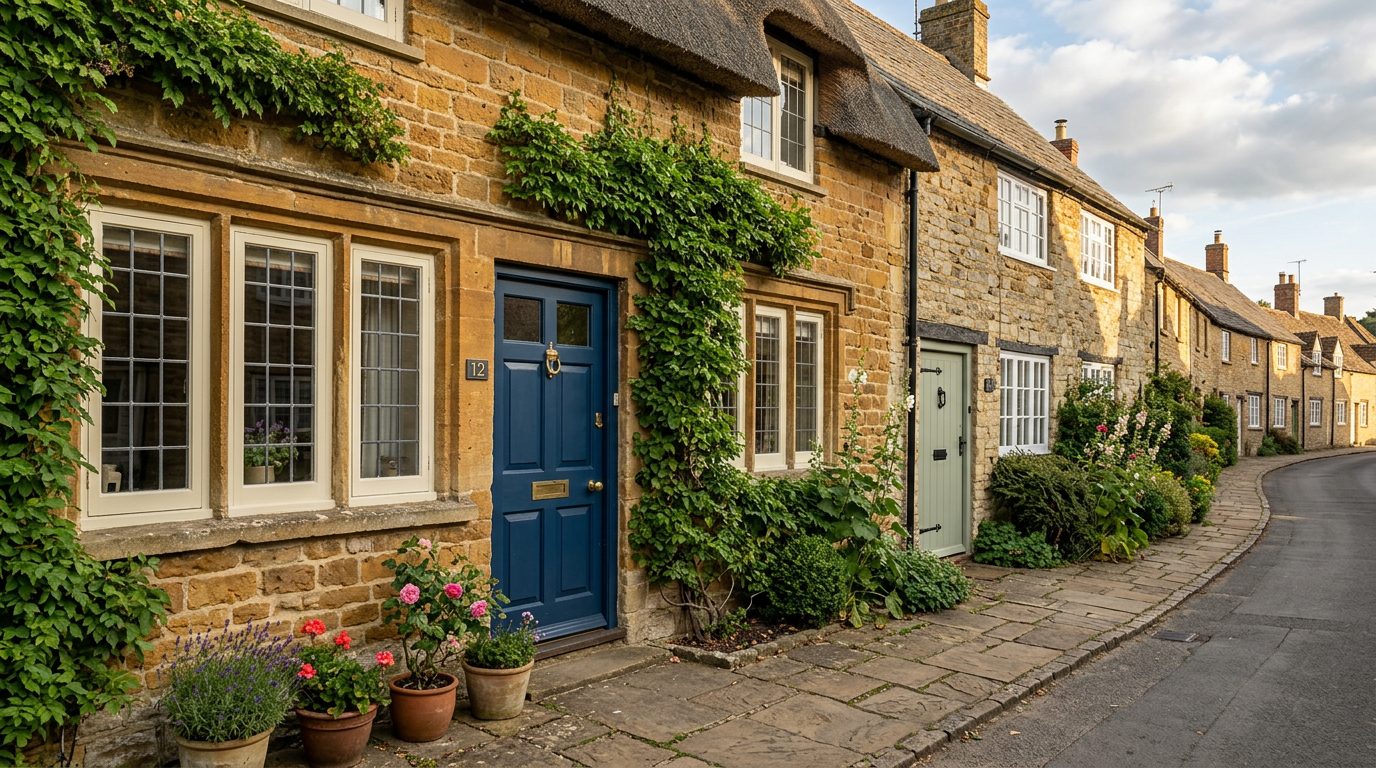 Residential Daventry street in Northamptonshire showing local vernacular windows and doors — the character of homes South East Windows & Doors installs across NN11