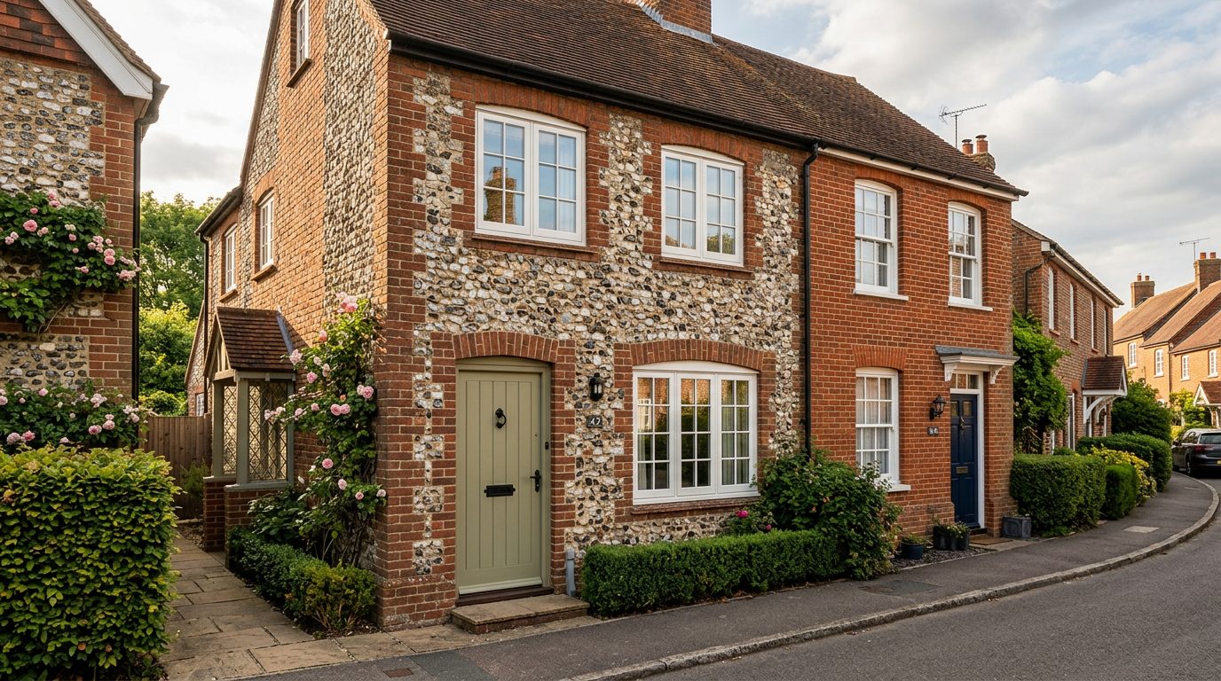 Residential Aylesbury street in Buckinghamshire showing local vernacular windows and doors — the character of homes South East Windows & Doors installs across HP19 – HP22
