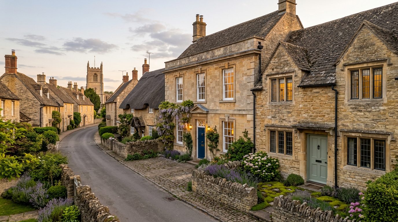 Residential Kidlington street in Oxfordshire showing local vernacular windows and doors — the character of homes South East Windows & Doors installs across OX5