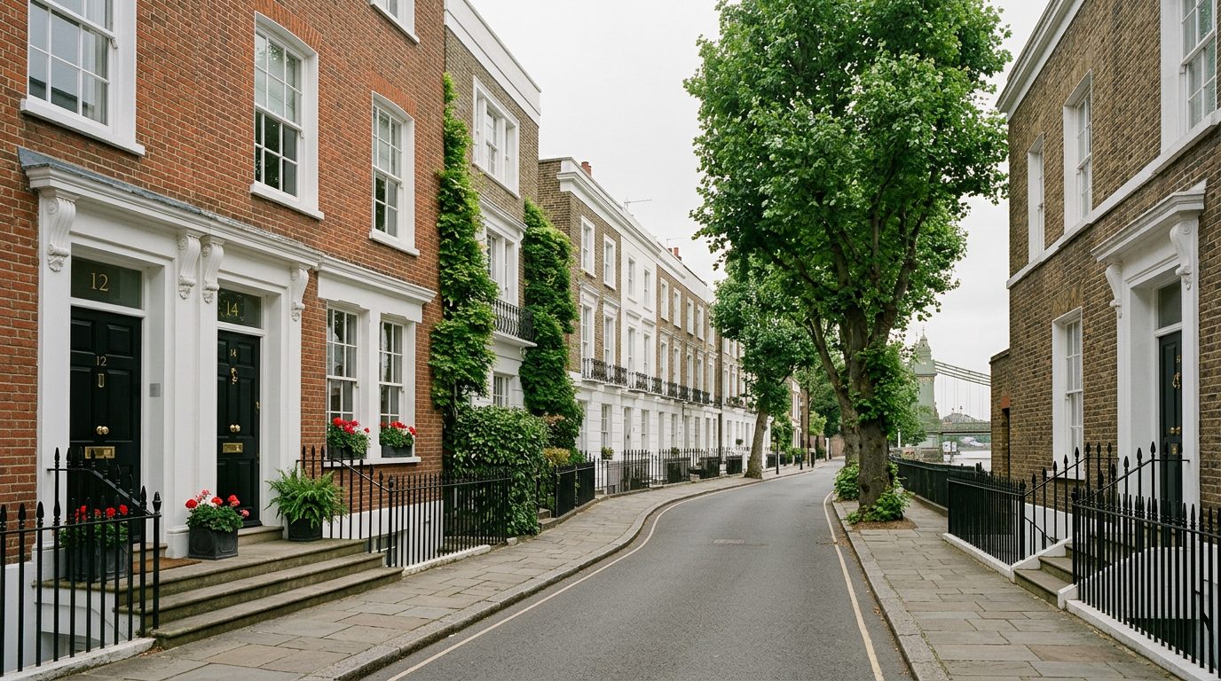 Residential Hammersmith street in London showing local vernacular windows and doors — the character of homes South East Windows & Doors installs across W6