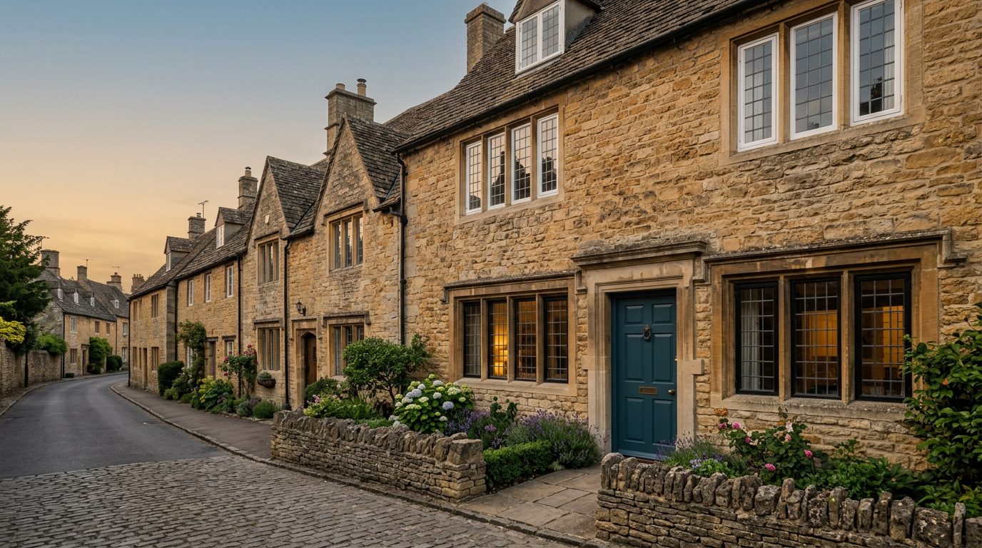 Residential Chipping Norton street in Oxfordshire showing local vernacular windows and doors — the character of homes South East Windows & Doors installs across OX7