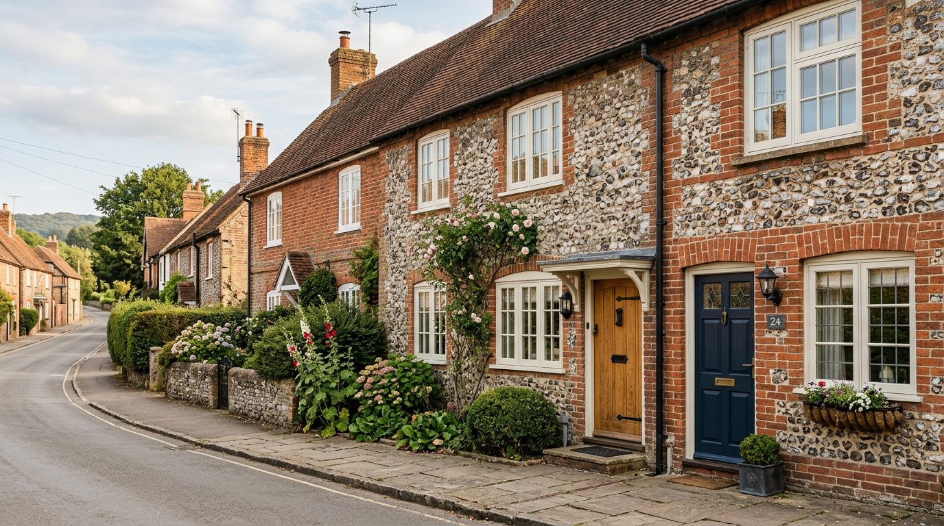 Residential Princes Risborough street in Buckinghamshire showing local vernacular windows and doors — the character of homes South East Windows & Doors installs across HP27