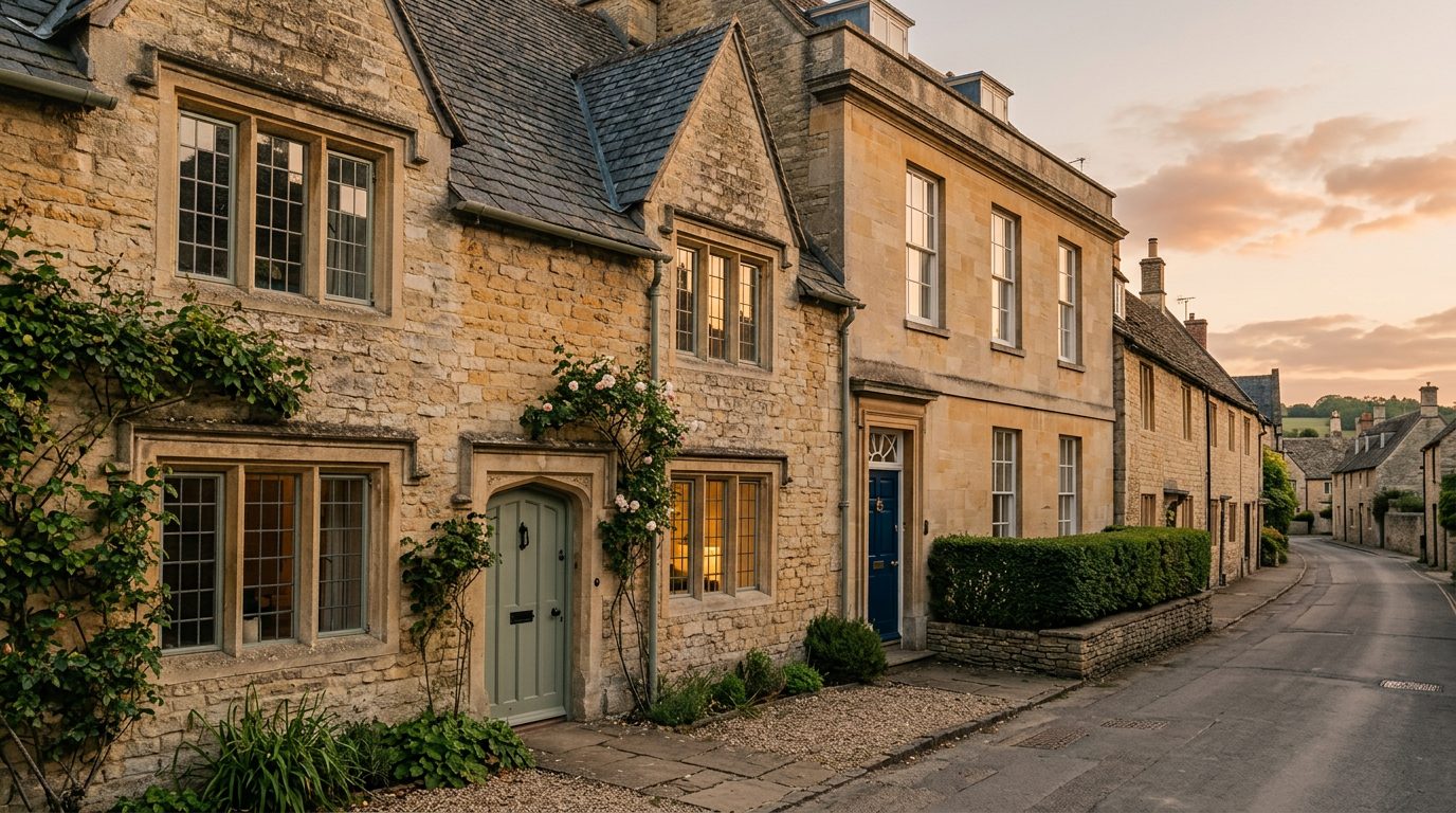 Residential Wantage street in Oxfordshire showing local vernacular windows and doors — the character of homes South East Windows & Doors installs across OX12