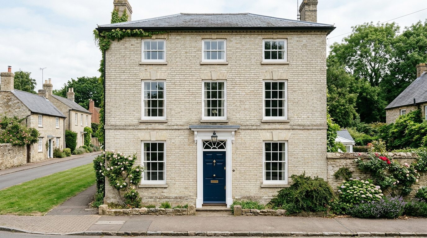Residential Leighton Buzzard street in Bedfordshire showing local vernacular windows and doors — the character of homes South East Windows & Doors installs across LU7
