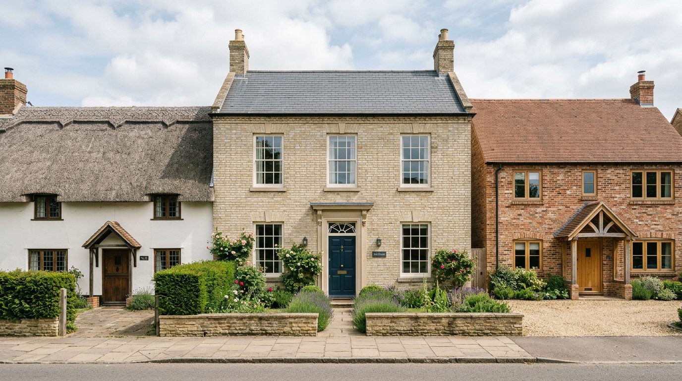 Residential Biggleswade street in Bedfordshire showing local vernacular windows and doors — the character of homes South East Windows & Doors installs across SG18
