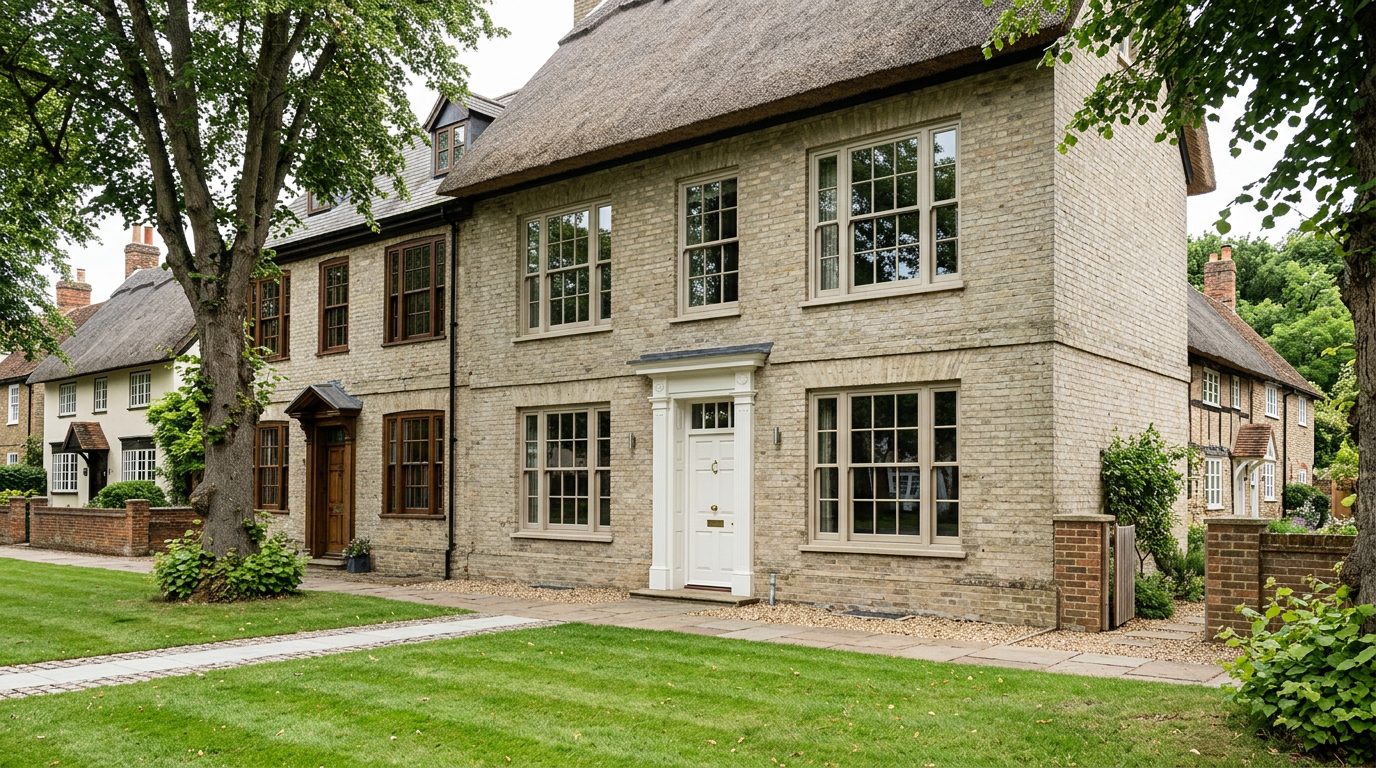 Residential Ampthill street in Bedfordshire showing local vernacular windows and doors — the character of homes South East Windows & Doors installs across MK45